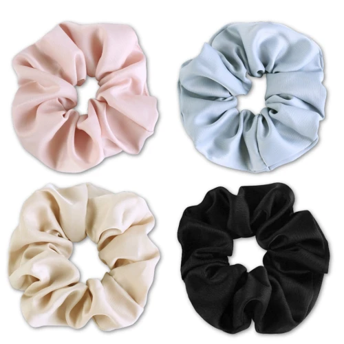 Zestaw gumek do włosów satynowe 4 szt scrunchie francuski styl