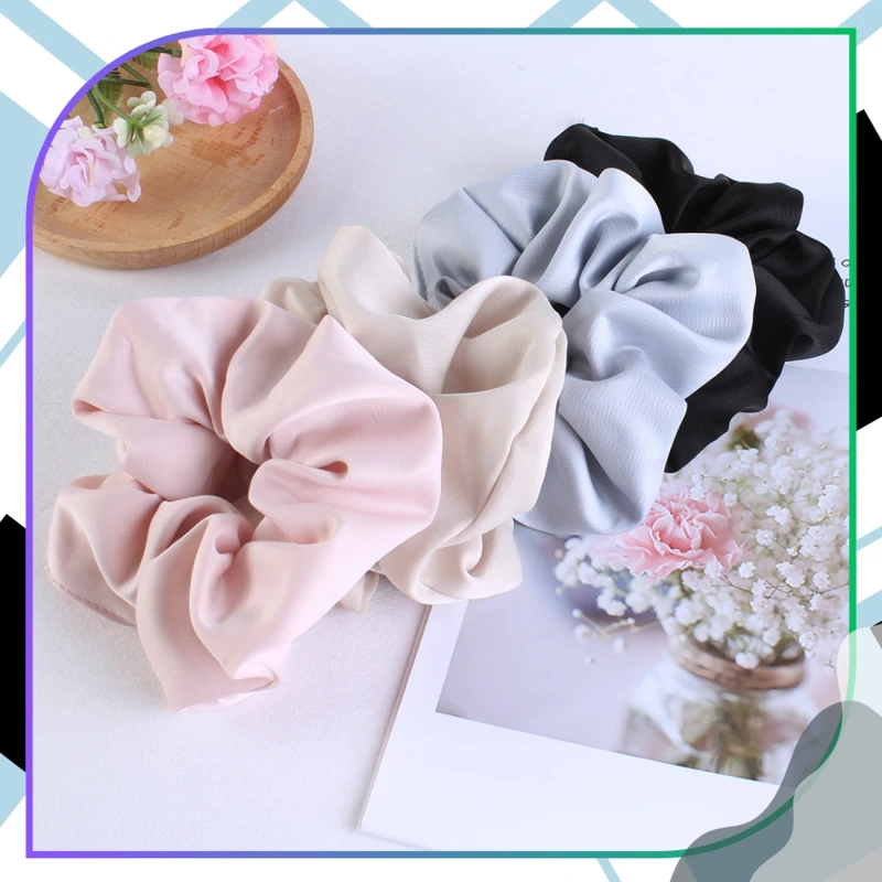 Zestaw gumek do włosów satynowe 4 szt scrunchie francuski styl6.webp