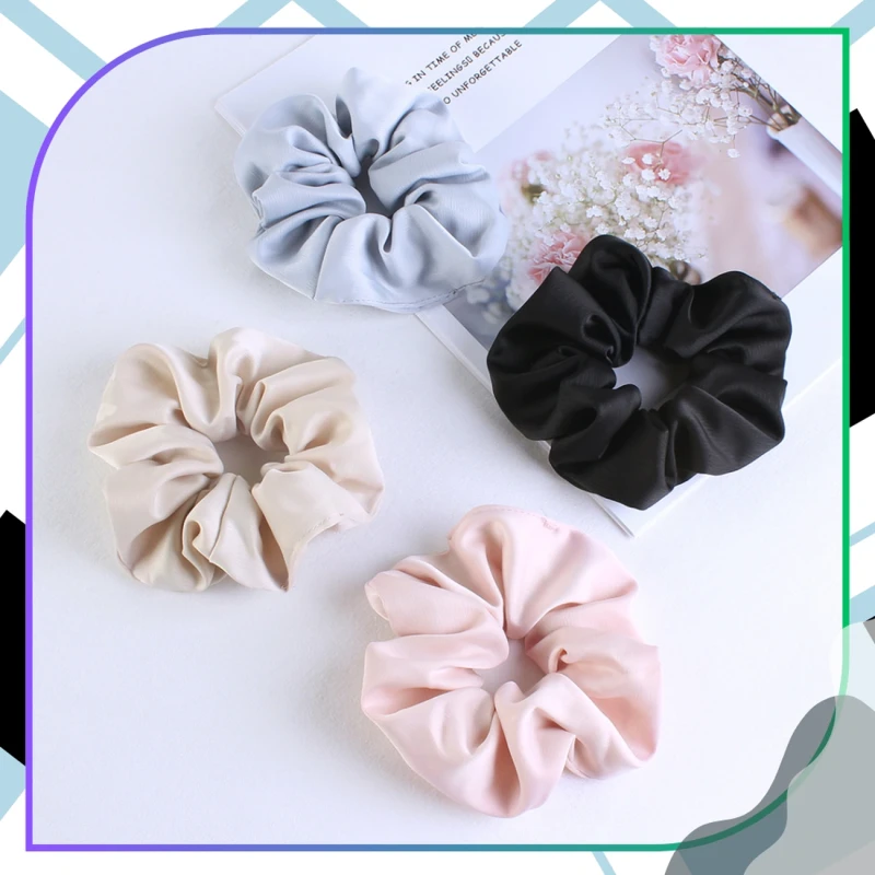 Zestaw gumek do włosów satynowe 4 szt scrunchie francuski styl7.webp