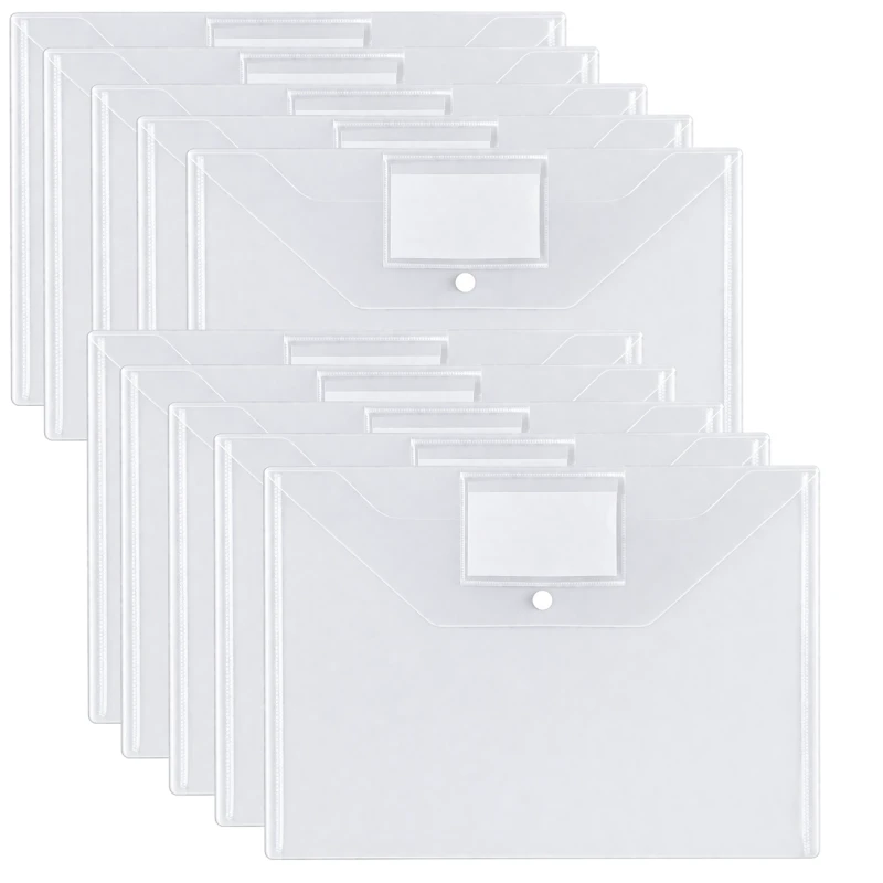 Koperty plastikowe A4 przezroczyste z kieszenią na etykiety 10 szt PVC5.webp