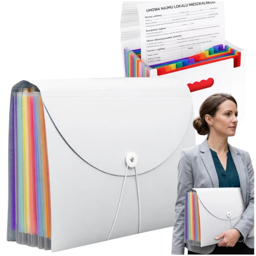 Teczka harmonijkowa A4 25 kieszeni organizer dokumentów duża