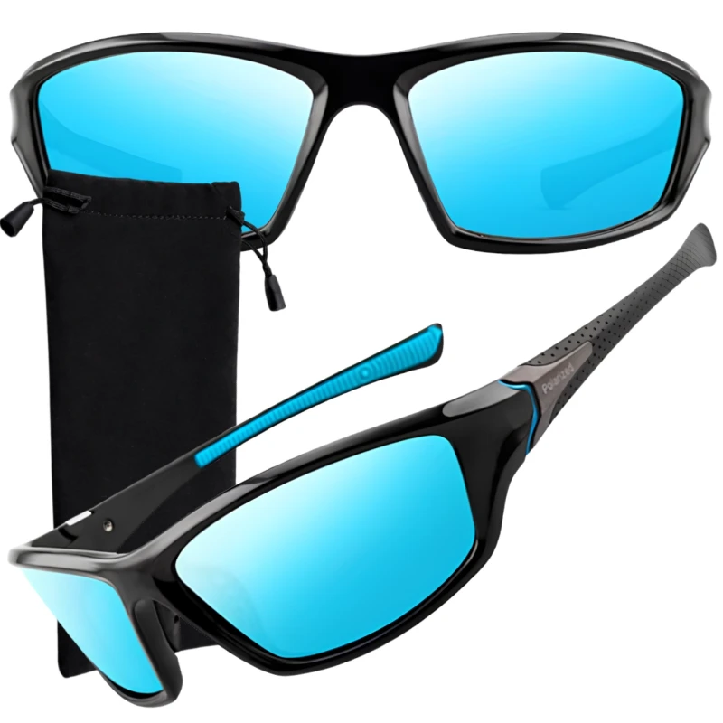 Okulary sportowe polaryzacyjne uniwersalne zestaw z etui czarne4.webp