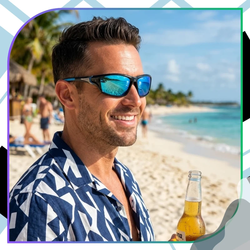 Okulary sportowe polaryzacyjne uniwersalne zestaw z etui czarne6.webp