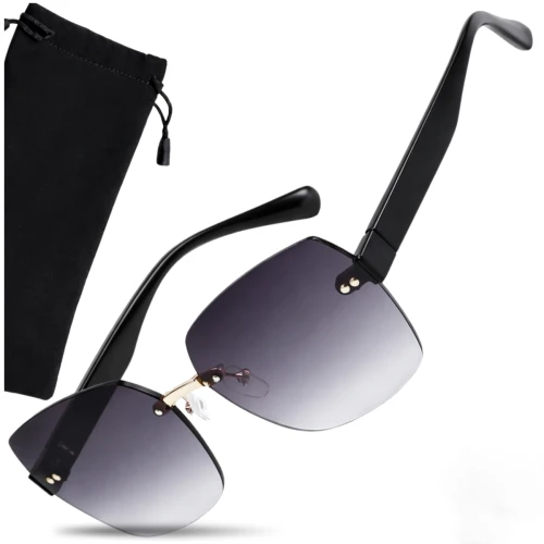 Bezramkowe okulary muchy damskie przeciwsłoneczne polaryzacyjne