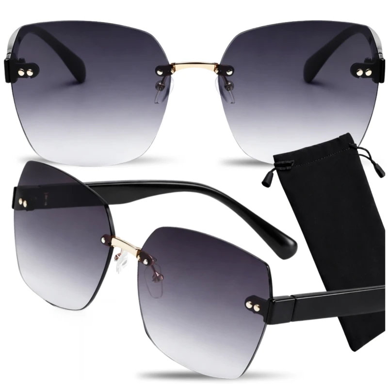 Bezramkowe okulary muchy damskie przeciwsłoneczne polaryzacyjne 2.webp