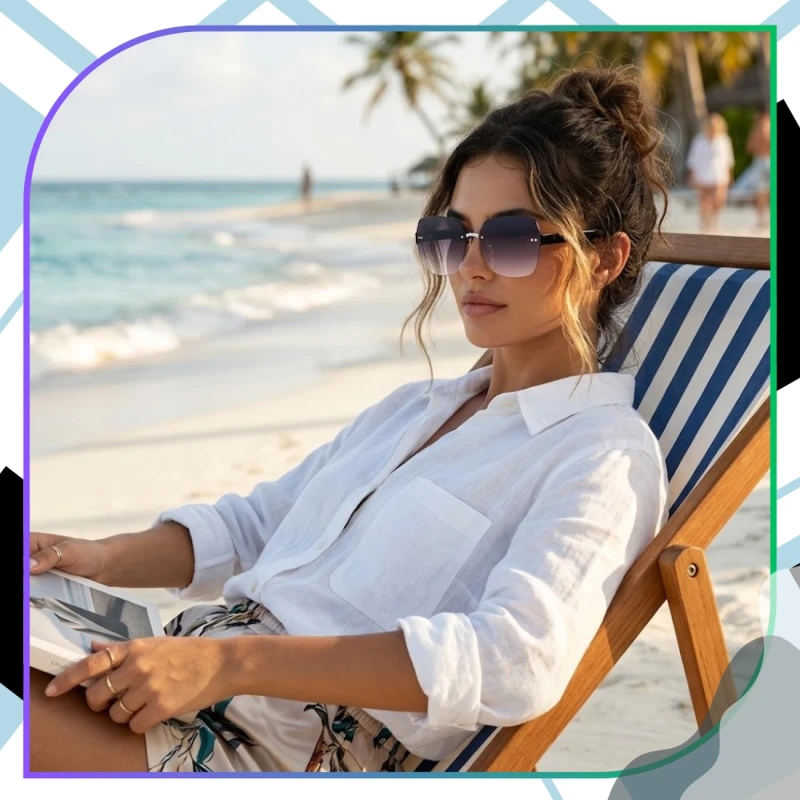 Bezramkowe okulary muchy damskie przeciwsłoneczne polaryzacyjne 7.webp