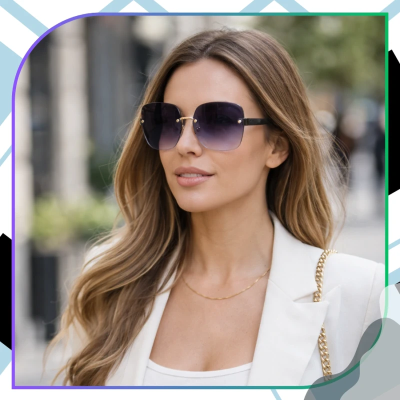 Bezramkowe okulary muchy damskie przeciwsłoneczne polaryzacyjne 8.webp