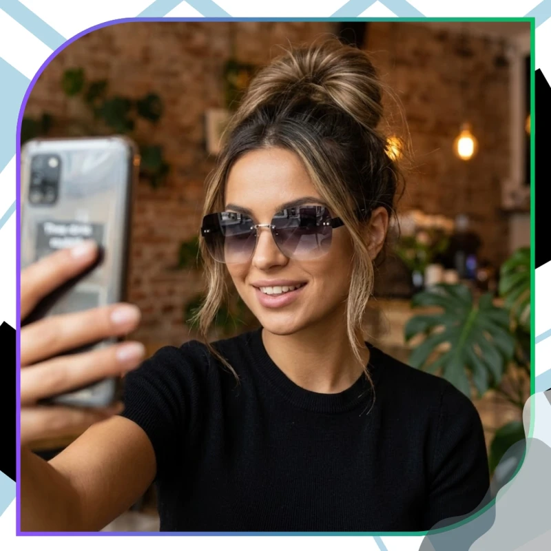 Bezramkowe okulary muchy damskie przeciwsłoneczne polaryzacyjne 9.webp