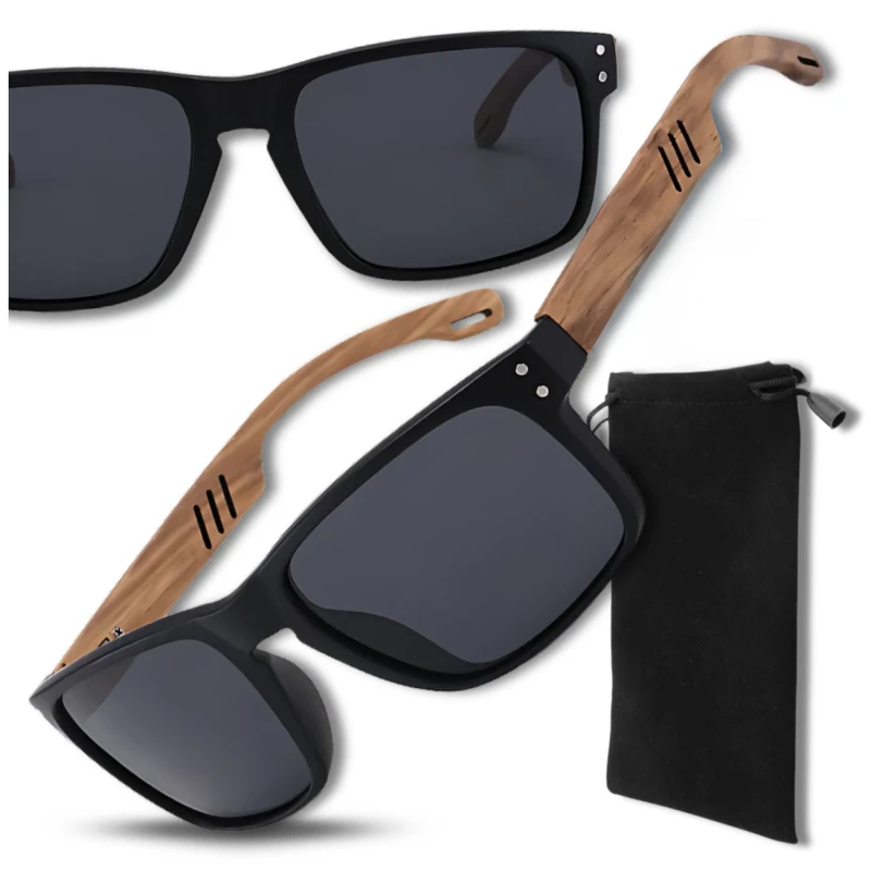 Męskie okulary bambusowe przeciwsłoneczne polaryzacyjne filtr UV1.webp