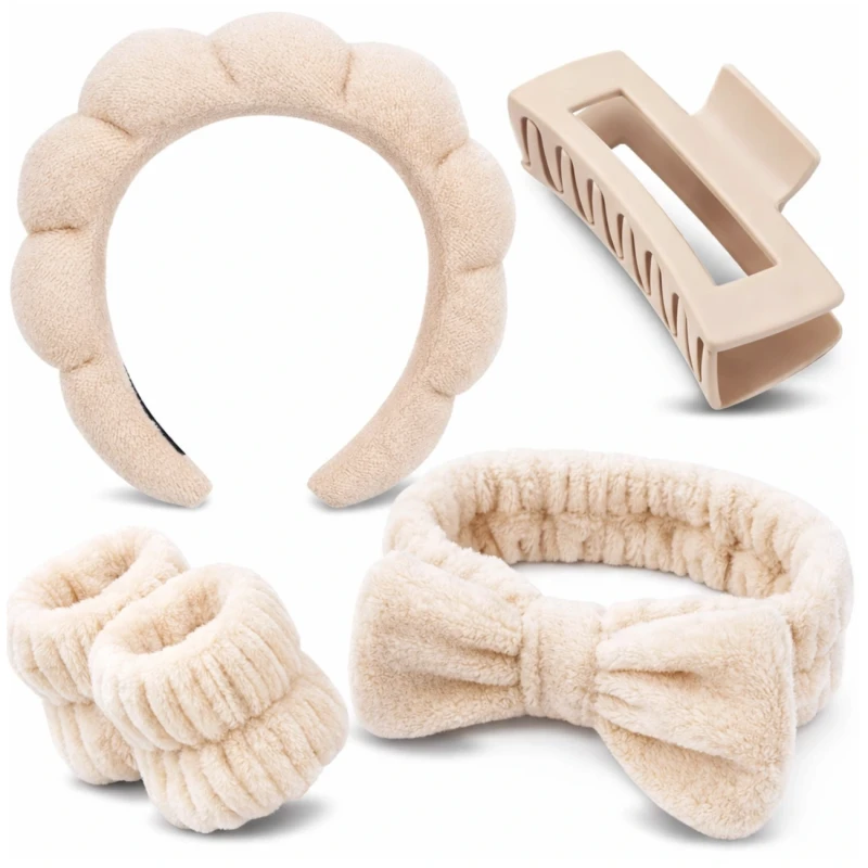 Zestaw 5 sztuk akcesoriów do makijażu klamra opaska gumki pielęgnacja1.webp