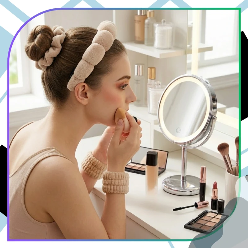 Zestaw 5 sztuk akcesoriów do makijażu klamra opaska gumki pielęgnacja7.webp