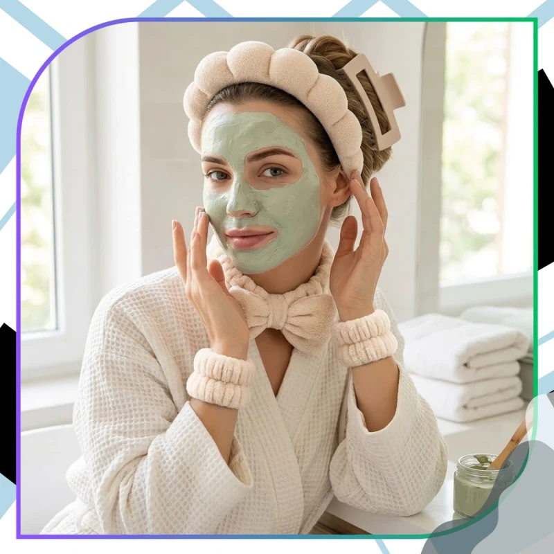 Zestaw 5 sztuk akcesoriów do makijażu klamra opaska gumki pielęgnacja8.webp