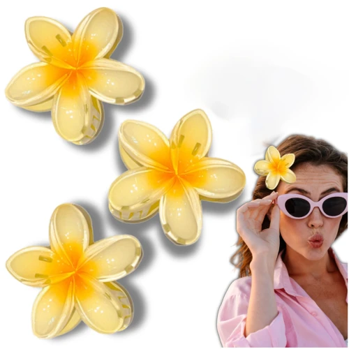 Zestaw 3 spinek klamer kwiaty żółte plażowe