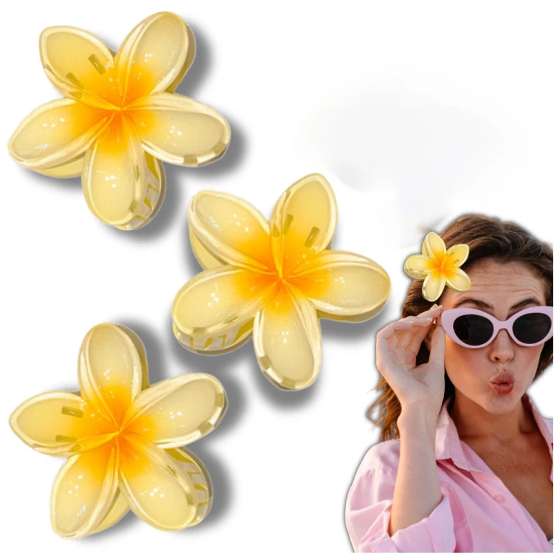 Zestaw 3 spinek klamer kwiaty żółte plażowe2.webp