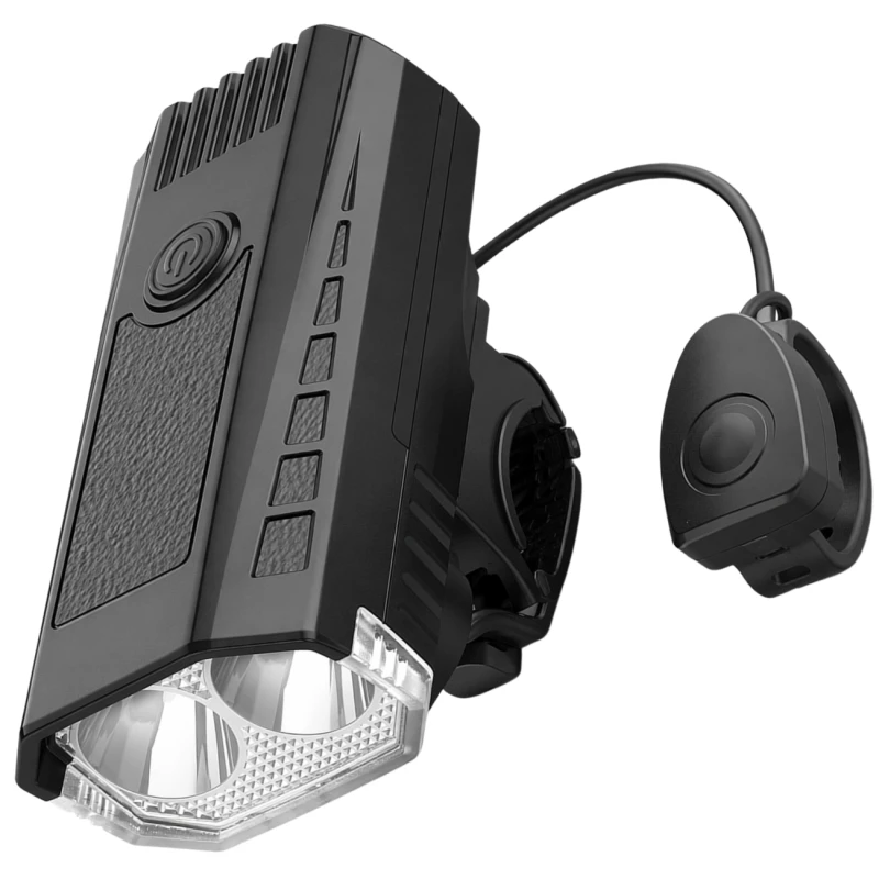 Lampka rowerowa mocna solarna LED + dzwonek 3 tryby światła1.webp