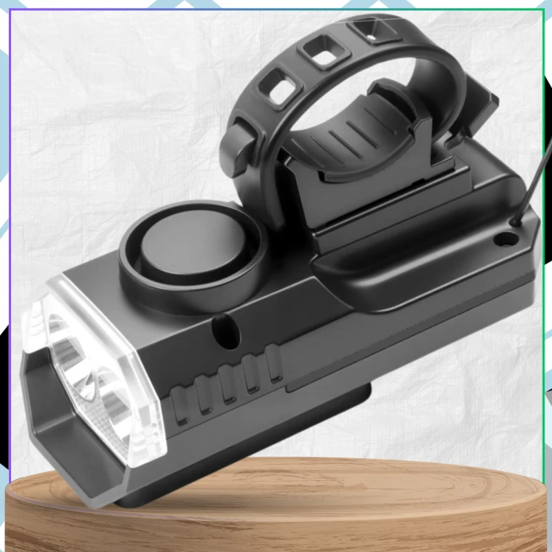 Lampka rowerowa mocna solarna LED + dzwonek 3 tryby światła5.webp