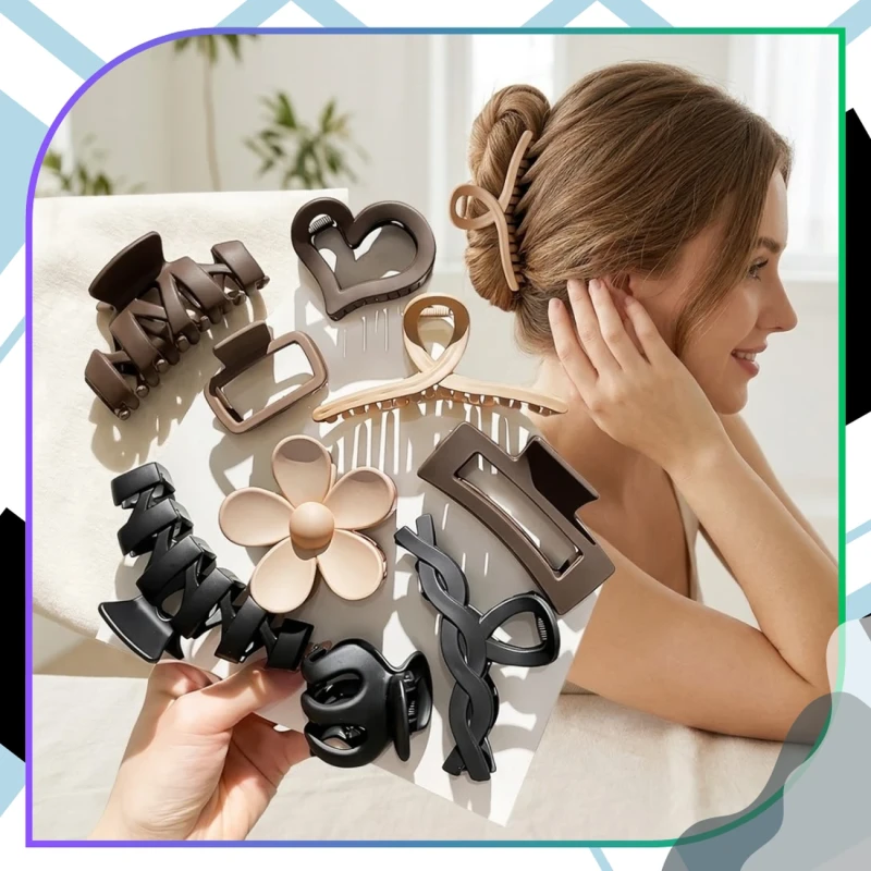 Zestaw spinek do włosów 11 sztuk modne klamry damskie7.webp