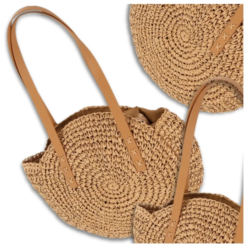Torebka słomiana na lato pojemna modna shoperka styl boho eko1.webp