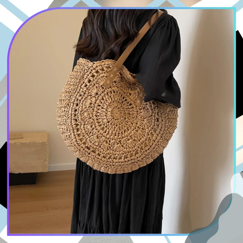 Torebka słomiana na lato pojemna modna shoperka styl boho eko8.webp
