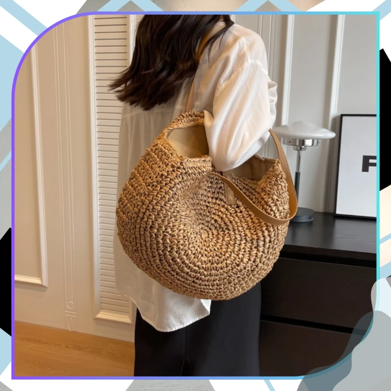 Torebka słomiana na lato pojemna modna shoperka styl boho eko9.webp