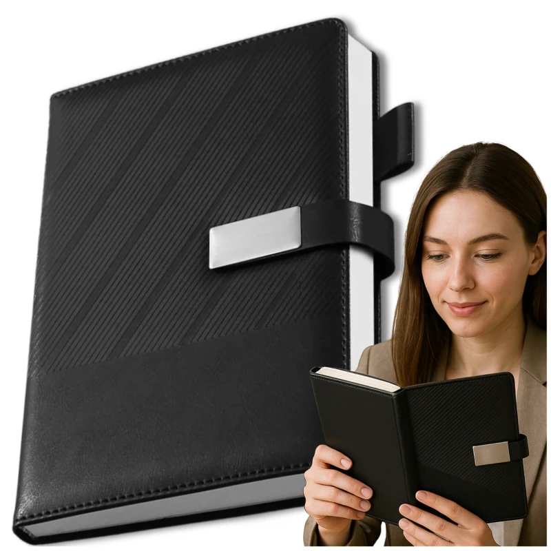 Notes A5 Czarny Notatnik Elegancki Planer Dziennik W Twardej Oprawie3.webp