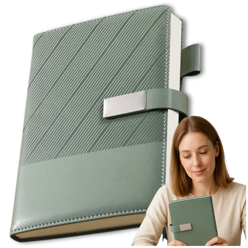 Elegancki Zielony Notes A5 Planer Dziennik w Twardej Oprawie3.webp