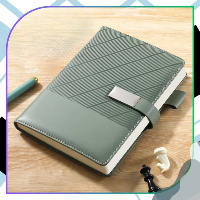 Elegancki Zielony Notes A5 Planer Dziennik w Twardej Oprawie6.webp