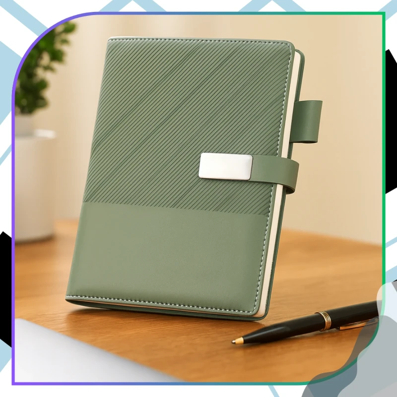 Elegancki Zielony Notes A5 Planer Dziennik w Twardej Oprawie8.webp