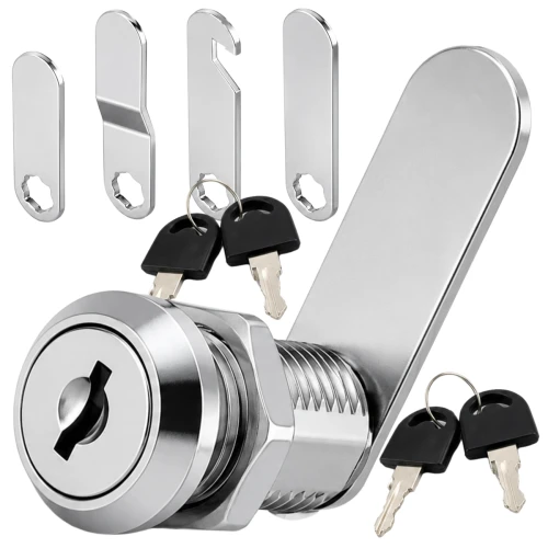 Zamek meblowy 16mm do szafki – metalowy z 4 kluczykami w zestawie