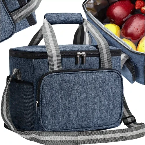 LUNCH BOX termiczna pojemna na jedzenie torba śniadaniowa na ramię