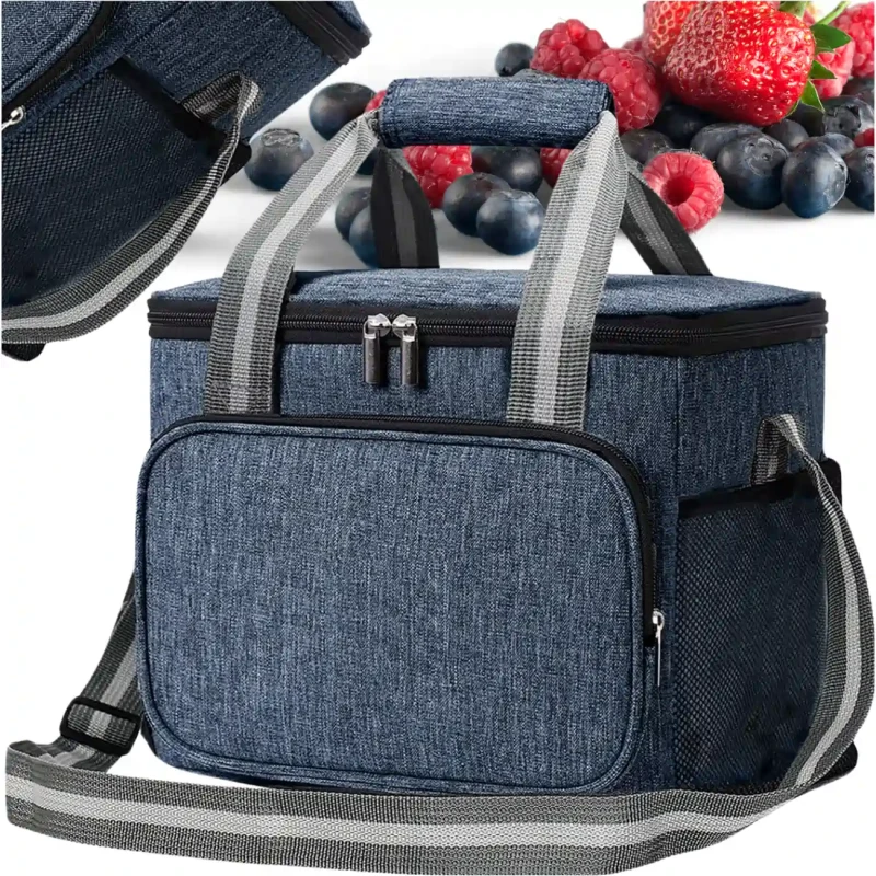 LUNCH BOX termiczna pojemna na jedzenie torba śniadaniowa na ramię4.webp
