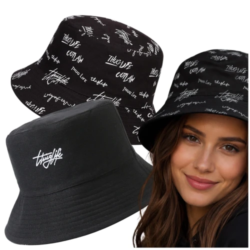 Kapelusz Czapka BUCKET HAT RYBACKI dwustronny napisy