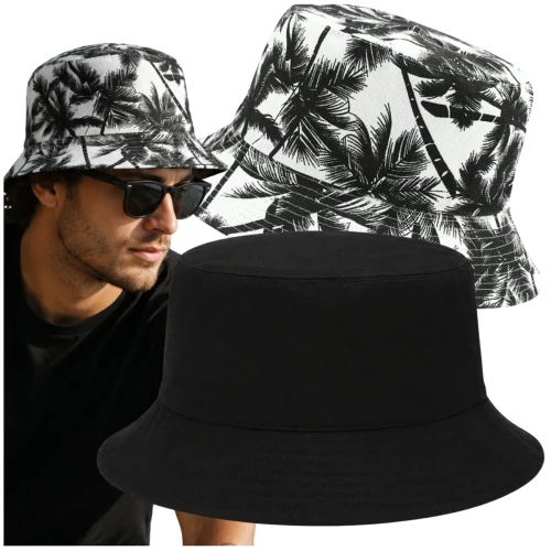Czapka BUCKET HAT kapelusz RYBACKI dwustronny Palmy