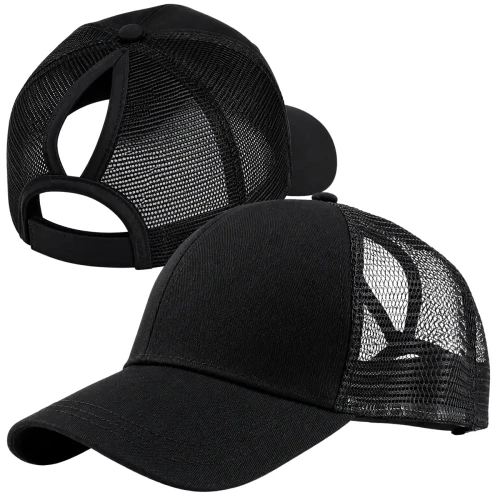 Czapka z daszkiem sportowa siatka kucyk