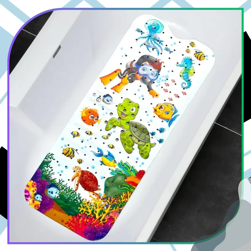 Mata Antypoślizgowa do Wanny 100 × 40 cm Dla Dzieci - Podwodny Świat7.webp