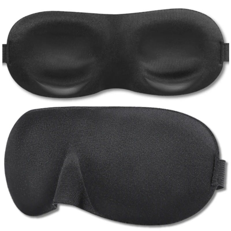 Opaska maska do spania duża 3D na oczy miękka czarna 2.webp