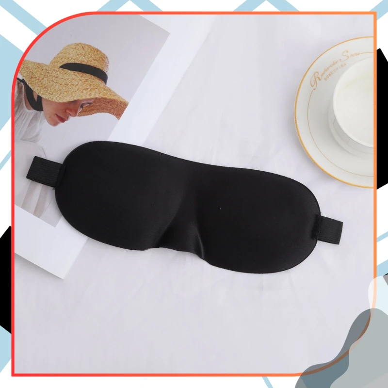 Opaska maska do spania duża 3D na oczy miękka czarna 7.webp