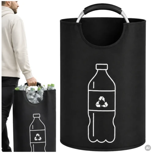 Torba Składany Worek Na Butelki Plastikowe 115L Kosz Z Uchwytami System Kaucyjny