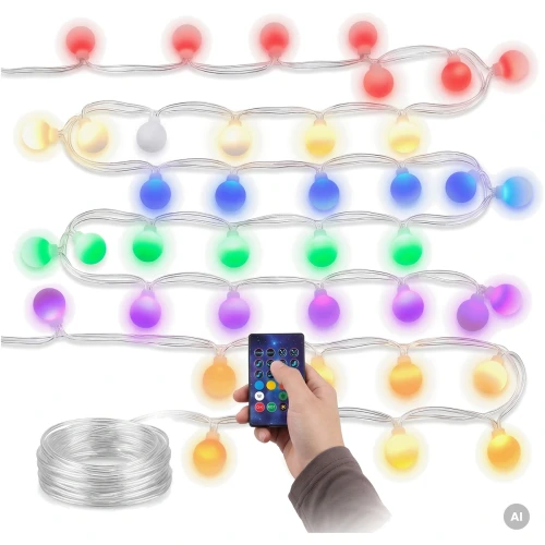 Lampki Choinkowe 66 SZT LED Świąteczne Kolorowe RGB 10 m