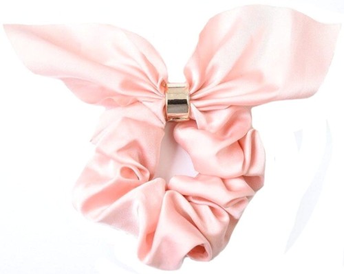 Gumka do włosów kokardka elastyczna frotka różowa