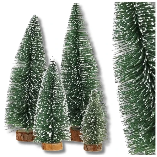 Świąteczna choinka zielona oprószona śniegiem 15 cm