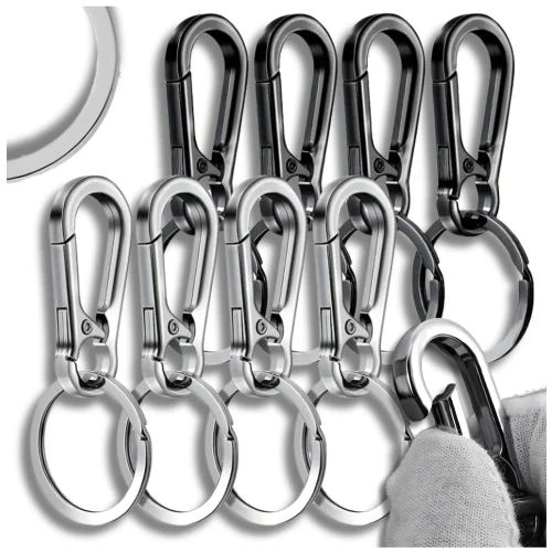 Metalowy Brelok do kluczy karabińczyk kółka na klucze 8 szt